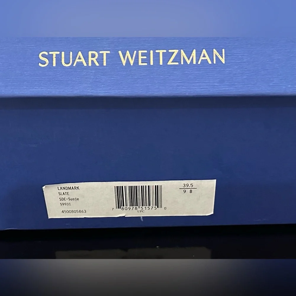 Stuart Weitzman Women's Landmark Slate Suede Over-The-Knee size 9